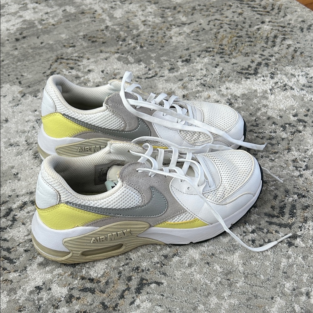 White and Yellow Nike Air Max Sneakers